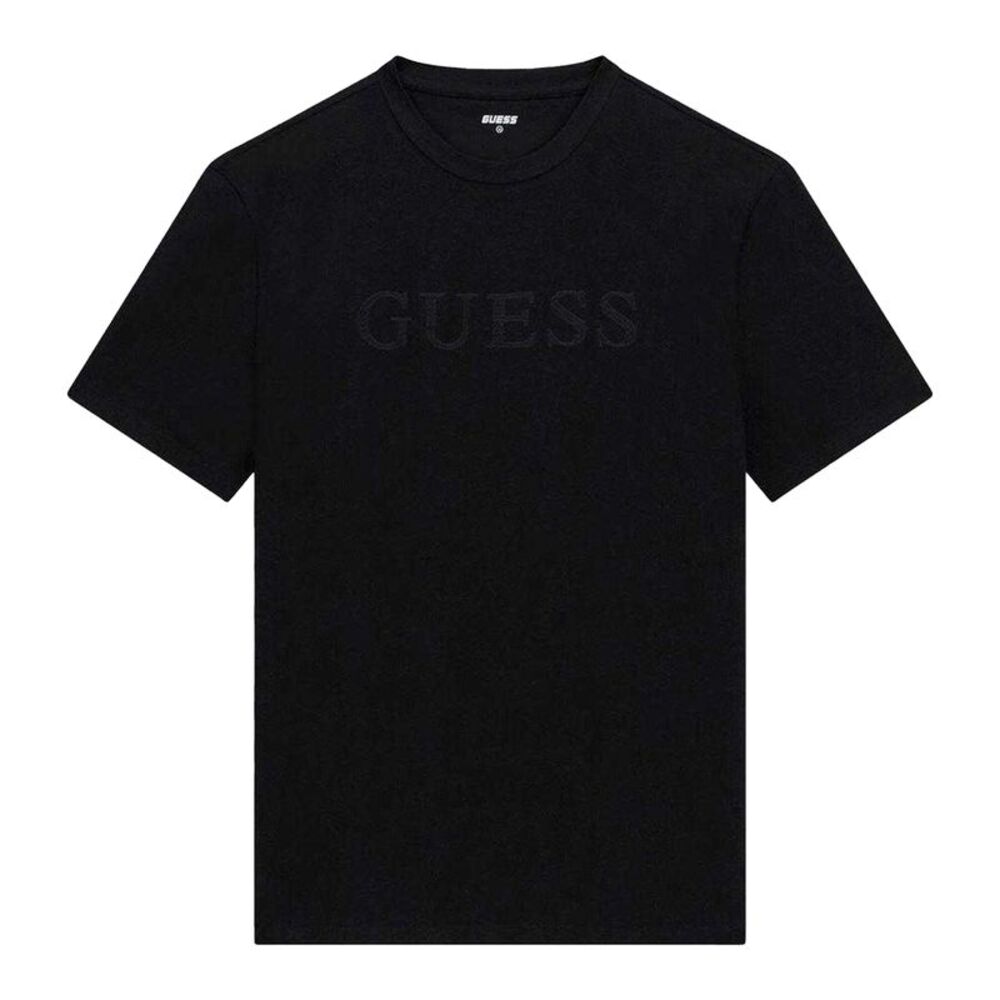 Guess Mens Logo Printed Short-Sleeved T-Shirt / Jet Black